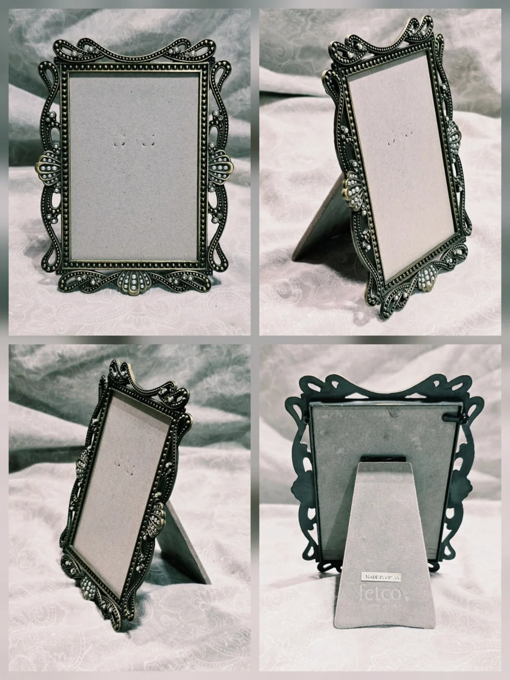 Fetco Home Decor Vintage Style Ornate Filigree Metal Picture Frame 4x6